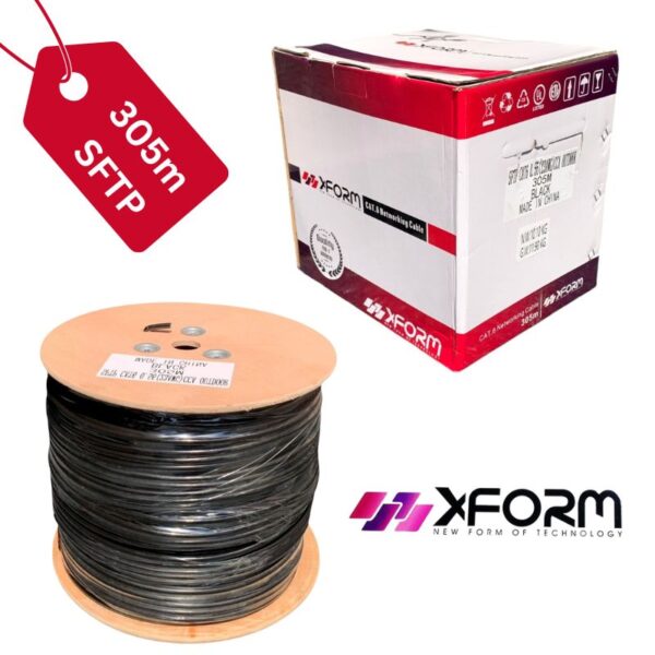 XFORM CAT6 (305Meter) SFTP Outdoor 420.56 (23awg)CCA 0.98mm±0.02mm 640.12MM CCA braiding - Outdoor Cable - P1