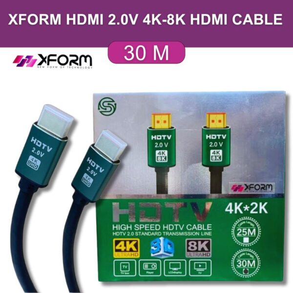 XFORM HDMI 2.0V 4K-8K HDMI Cable - 30m length