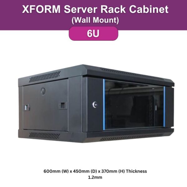 XForm Wall Mount Server Rack Cabinet ( 6U ) 600mm (W) x 450mm (D) x 370mm (H) Thickness 1.2mm - feaute 1