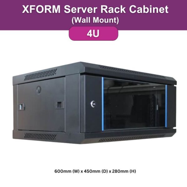 XForm Wall Mount Server Rack Cabinet (4U) 600mm (W) x 450mm (D) x 280mm (H) - feature fp1