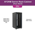 XForm Floor Stand Server Rack Cabinet (22U) 600mm (W) x 1000mm (D) x 1200mm (H) 22U come with 1 Shelf + 4 Fan - cover - photo - p - 01