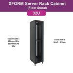 XForm Floor Stand Server Rack Cabinet (32U) 600mm (W) x 600mm (D) x 1600mm (H) 32U come with 1 Shelf + 2 Fan - cover - photo - 1