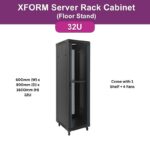 XForm Floor Stand Server Rack Cabinet (32U) 600mm (W) x 800mm (D) x 1600mm (H) 32U come with 1 Shelf + 4 Fan - cover - photo - 1
