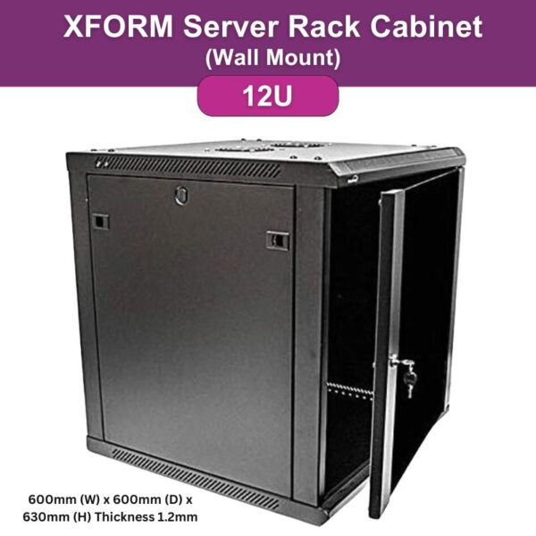 XForm Wall Mount Server Rack Cabinet (12U) 600mm (W) x 600mm (D) x 630mm (H) Thickness 1.2mm - feature photo p1