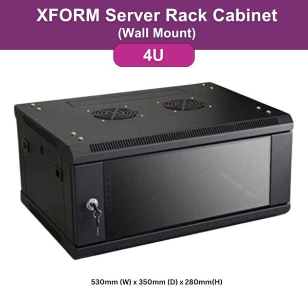 XForm Wall Mount Server Rack Cabinet (4U) 530mm (W) x 350mm (D) x 280mm(H) B Stile - fp1