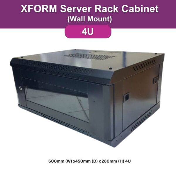 XForm Wall Mount Server Rack Cabinet (4U) 600mm(W)x450mm(D)x280mm(H) B Stile - fp1