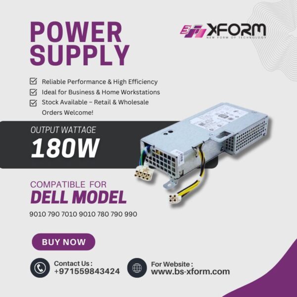 Power Supply USFF 180 Watt Real Compatible For DELL Model 9010 790 7010 9010 780 790 990 - cover photo