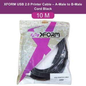 XFORM USB 2.0 Printer Cable – A-Male to B-Male Cord – 32.9 Feet (10 Meters) Black - feature