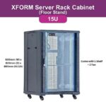 XForm Floor Stand Cabinet Server Rack 15U 600mm(W) x 600mm(D) x 890mm(H) Come with 1 Shelf + 4FAN + 4 wheels - feature fp1