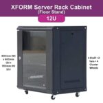 XForm Floor Stand Server Rack Cabinet (12U) 600mm (W) x600mm (D) x 700mm (H) 12U 600×600 come with 1 Shelf + 2 Fan - feautre 1