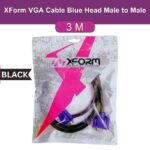 XForm VGA Cable Blue Head Male to Male 9.8Feet (3Meter) Black - feature photo