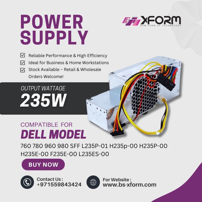 Compatible Power Supply 235 Watt For Dell Model 760 780 960 980 SFF L235P-01 H235p-00 H235P-00 H235E-00 F235E-00 L235ES-00 - cover photo 1 (2)