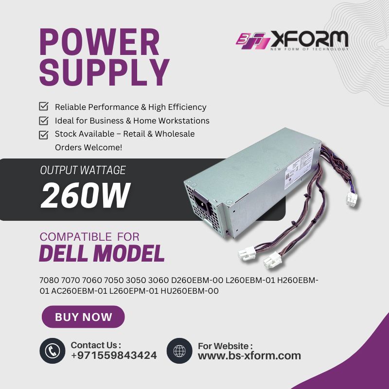 Power Supply 260 Watt Compatible For Dell OptiPlex Model 7080 7070 7060 7050 3050 3060 D260EBM-00 L260EBM-01 H260EBM-01 AC260EBM-01 L260EPM-01 HU260EBM-00 - cover-photo-p1
