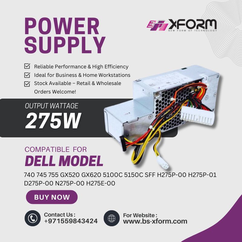 Power Supply 275 Watt Compatible For Dell OptiPlex Model 740 745 755 GX520 GX620 5100C 5150C SFF H275P-00 H275P-01 D275P-00 N275P-00 H275E-00 - cover photo