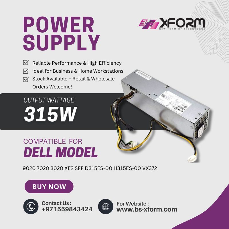 Power Supply 315 Watt Compatible For Dell Optiplex Model 9020 7020 3020 XE2 SFF D315ES-00 H315ES-00 VX372 - cover photo