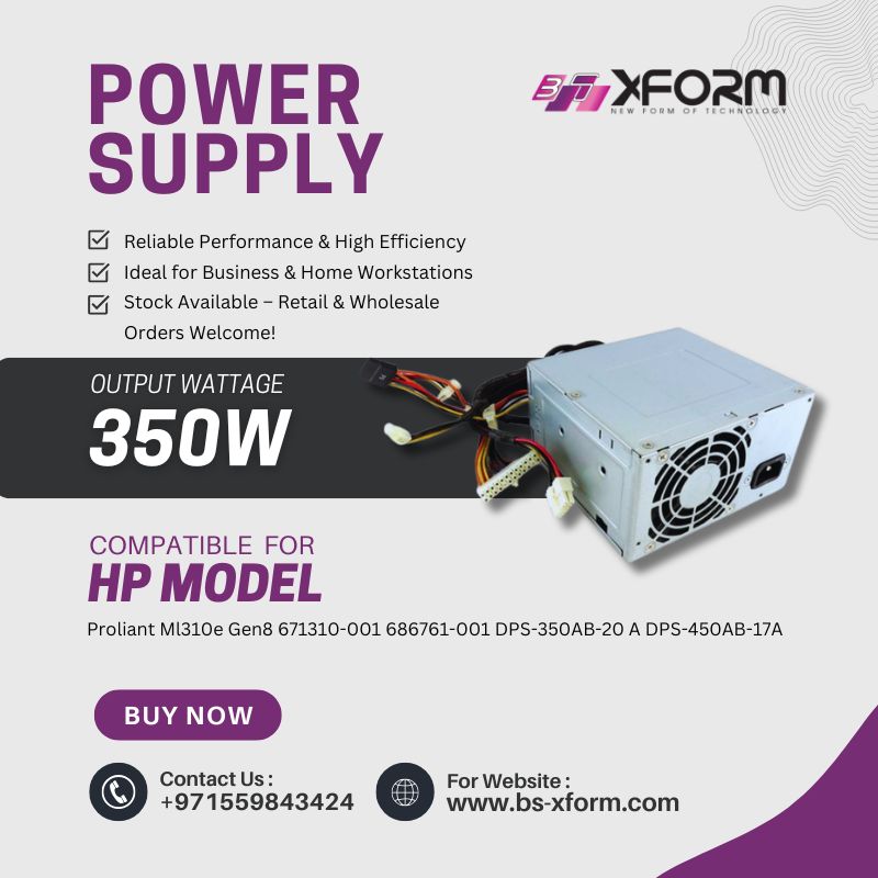 Power Supply 350 Watt Compatible For HP Model Proliant Ml310e Gen8 671310-001 686761-001 DPS-350AB-20 A DPS-450AB-17A - cover photo