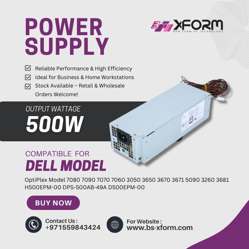 Power Supply 500 Watt Compatible For Dell OptiPlex Model 7080 7090 7070 7060 3050 3650 3670 3671 5090 3260 3681 H500EPM-00 DPS-500AB-49A D500EPM-00 - cover photo