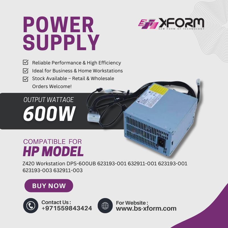 Power Supply 600 Watt Compatible For HP Model Z420 Workstation DPS-600UB 623193-001 632911-001 623193-001 623193-003 632911-003 - cover photo