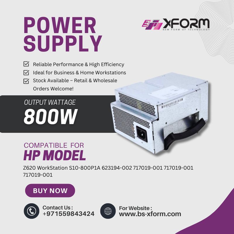 Power Supply 800 Watt Compatible For HP Model Z620 WorkStation S10-800P1A 623194-002 717019-001 717019-001 717019-001 - cover photo