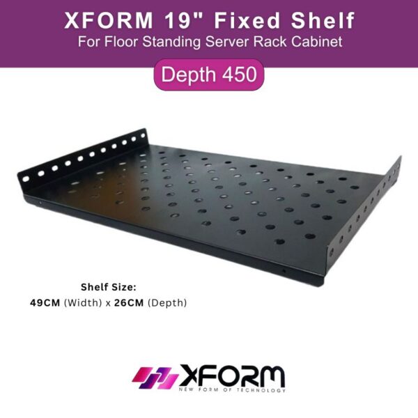 XFORM 19 inch Fixed Shelf For Wall Mount Server Rack Cabinet Depth 450mm – – Shelf Size Width 49CM Depth 26CM - p1 (1)