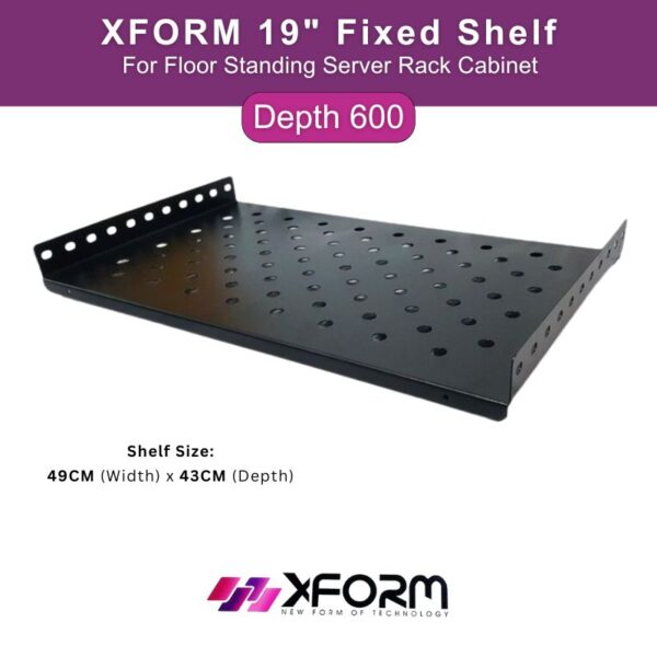 XFORM 19 inch Fixed Shelf For Wall Mount Server Rack Cabinet Depth 600mm – – Shelf Size Width 49CM Depth 43CM - p1