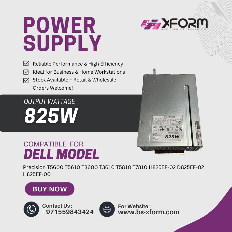 Power Supply 825 Watt 80 Plus Gold Compatible For Dell Model Precision T5600 T5610 T3600 T3610 T5810 T7810 H825EF-02 D825EF-02 H825EF-00 - cover photo