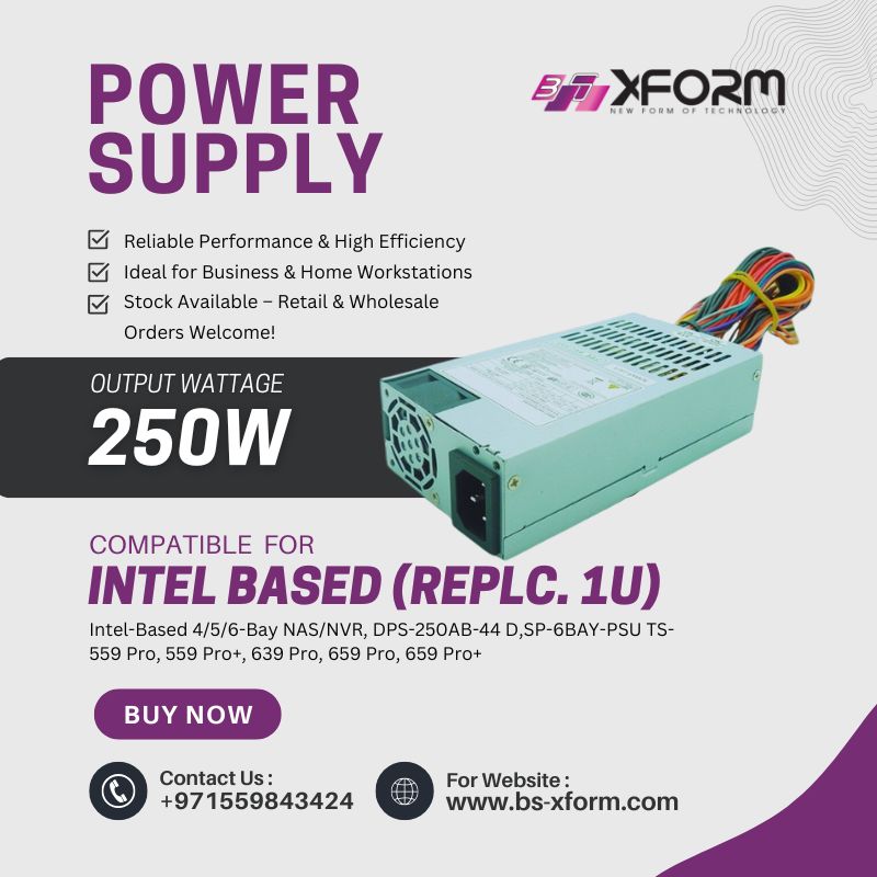 Replc. 1U Power Supply 250W Compatible with Intel-Based 456-Bay NASNVR, DPS-250AB-44 D,SP-6BAY-PSU TS-559 Pro, 559 Pro+, 639 Pro, 659 Pro, 659 Pro+ - cover photo