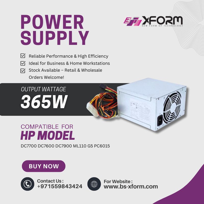 Replc. Power Supply 365W Compatible For HP Model DC7700 DC7600 DC7900 ML110 G5 PC6015 - cover photo