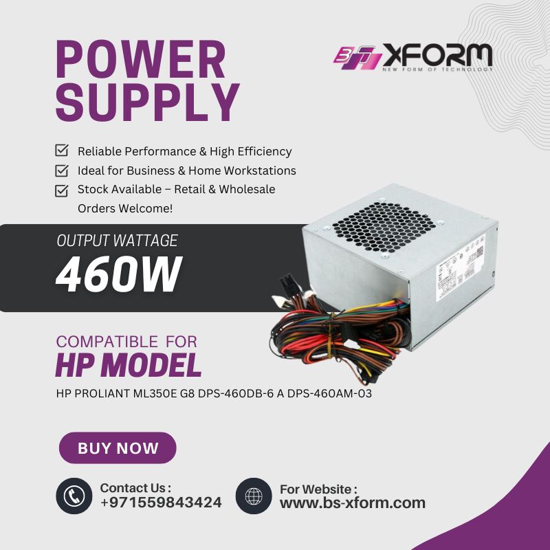 Replc. Power Supply 460 Watt Compatible For HP Model HP PROLIANT ML350E G8 DPS-460DB-6 A DPS-460AM-03 - cover photo