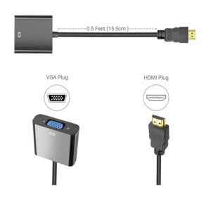 XForm HDMI to VGA,1080P HD Video Adapter Cable HDMI to VGA Adapter Conversion Cable for PC, Projector, HDTV Video Converter Extender Split Screen