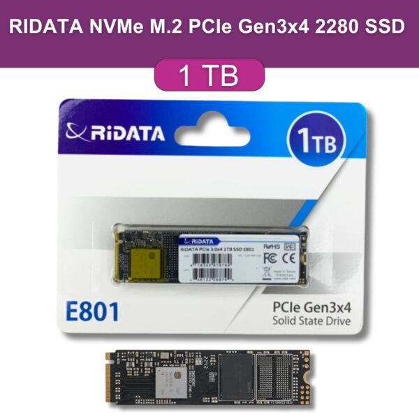 RiDATA 1 TB NVMe M.2 PCIe Gen3x4 2280 SSD Internal Solid State Drive 3D NAND Read Upto 3000MBs Write Upto 1800MBs - feature photo