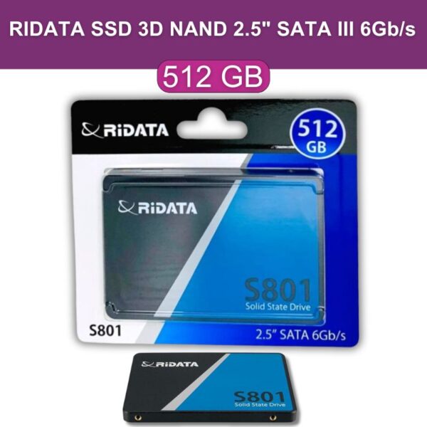 RiDATA 512 GB SSD (Internal Solid State Drive) 3D NAND 2.5″ SATA III 6Gbs Ultra Slim 7mm Up to 520 MBs - feature photo