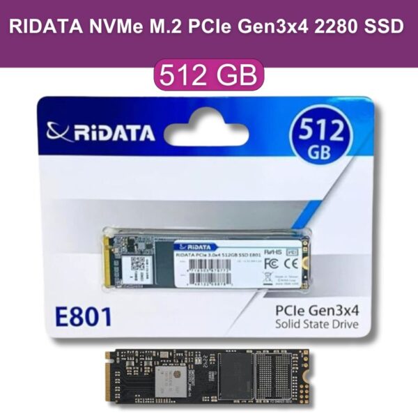 RiDATA 512GB NVMe M.2 PCIe Gen3x4 2280 SSD Internal Solid State Drive 3D NAND Read Upto 3000MBs Write Upto 1800MBs - featur photo