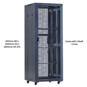 XForm Floor Stand 37U 600x1000 Server Rack Cabinet 600mm (W) x 1000mm (D) x 1800mm (H) 37U Come with 1 Shelf + 4 Fan - photo 4