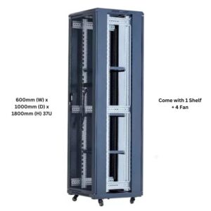 XForm Floor Stand 37U 600x1000 Server Rack Cabinet 600mm (W) x 1000mm (D) x 1800mm (H) 37U Come with 1 Shelf + 4 Fan - photo 5