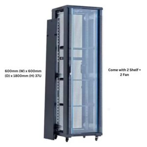 XForm Floor Stand 37U 600x600 Server Rack Cabinet 600mm (W) x 600mm (D) x 1800mm (H) 37U Come with 2 Shelf + 2 Fan - photo 2