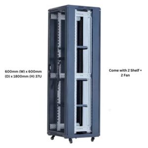 XForm Floor Stand 37U 600x600 Server Rack Cabinet 600mm (W) x 600mm (D) x 1800mm (H) 37U Come with 2 Shelf + 2 Fan - photo 3
