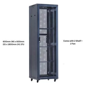 XForm Floor Stand 37U 600x600 Server Rack Cabinet 600mm (W) x 600mm (D) x 1800mm (H) 37U Come with 2 Shelf + 2 Fan - photo 4