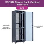 XForm Floor Stand 37U 600x800 Server Rack Cabinet 600mm (W) x 800mm (D) x 1800mm (H) 37U Come with 1 Shelf + 4 Fan - featured photo 1 a