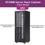 XForm Floor Stand 42U 800x1200 Server Rack Cabinet 800mm (W) x 1200mm (D) x 2000mm (H) 42U Come with 2 Shelf + 4 Fan + 2 Vertical Cable Manager - featured photo p1