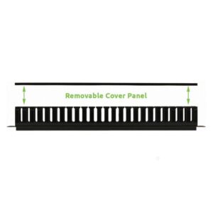 XForm 1U 24 port Cable Manager Rack Mount Horizontal Duct Raceway for 19 Server Rack 24 Port Plastic Cable Manager with removeable Top Cover - p5