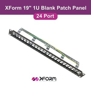 XForm 19 1U Blank Patch Panel 24 Port with Frame, High Quality1U Patch Panel 24 Port Blank with Frame - cover P1