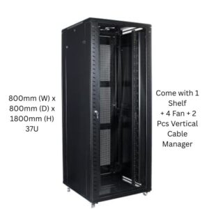 XForm Floor Stand 37U 800x800 Server Rack Cabinet 800mm (W) x 800mm (D) x 1800mm (H) 37U Come with 1 Shelf + 4 Fan + 2 Pcs Vertical Cable Manager - p3