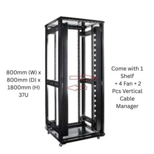 XForm Floor Stand 37U 800x800 Server Rack Cabinet 800mm (W) x 800mm (D) x 1800mm (H) 37U Come with 1 Shelf + 4 Fan + 2 Pcs Vertical Cable Manager - p4