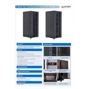XForm Floor Stand 37U 800x800 Server Rack Cabinet 800mm (W) x 800mm (D) x 1800mm (H) 37U Come with 1 Shelf + 4 Fan + 2 Pcs Vertical Cable Manager - p5